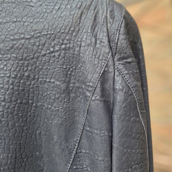 MAJE Leather jacket in midnight blue, size EU 38 - Picture 8 of 12